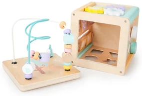 Cub educativ din lemn, cu accesorii Kid