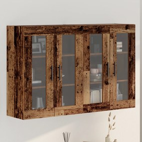 vidaXL Dulapuri de perete - 2 bucăți din lemn vechi, 69.5 x 34 x 90 cm, lemn prelucrat