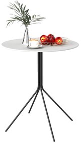 Outsunny Masă de grădină rotundă Ø 60 cm, masă de terasă cadru din oțel, pentru interior și exterior, gri închis | Aosom Romania