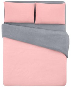 Lenjerie de pat în culoarea somonului-gri din bumbac pentru pat dublu-extins și cearceaf 200x220 cm – Mila Home