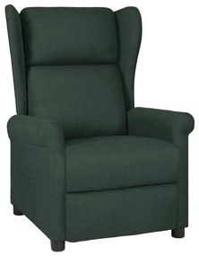 vidaXL Fotoliu rabatabil, verde închis, material textil