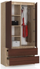 Dulap de haine Safwan (Stejar sonoma + wenge). 1069445