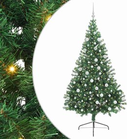 vidaXL Pom de Crăciun artificial pre-iluminat Verde 180 cm PVC