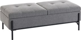 HOMCOM Ladă-bancă din ţesătură tip in, bancă de pat cu 2 compartimente, capace rabatabile şi perne extra-groase, 117 x 50 x 44 cm | Aosom Romania