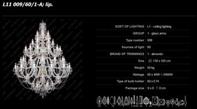 Lustra cu 60 brate cristal Bohemia L11 009/60/1-A