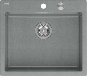 Chiuveta compozit incastrata Quadron Unique Morgan 110 gri - inox 57x50 cm