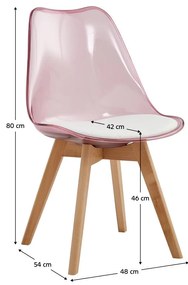 Scaun sufragerie Bralla 2 (transparent + roz + fag + alb) . 1116242