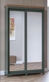 Dulap lemn masiv Jardon cu oglindă 120cm x 50cm x 216cm Grafit