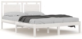 3105551 vidaXL Cadru de pat Super King, alb, 180x200 cm, lemn masiv