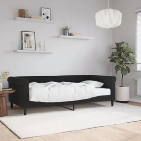 3197762 vidaXL Pat de zi cu saltea, negru, 90x190 cm, catifea