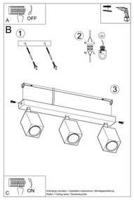 Spot KEKE 3xGU10/40W/230V stejar Sollux SL.1037