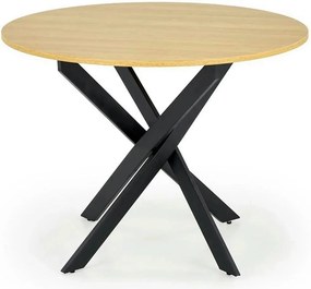 Masa EDGAR, stejar/negru, 100x100x76 cm