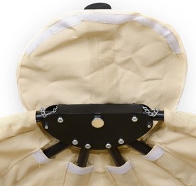Outsunny Fotoliu suspendat, Scaun leagăn în formă de ou cu pernă moale, potrivit pentru interior și exterior, 125L x 95L x 170Î cm, Khaki | Aosom Romania