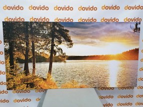 Tablou apus de soare deasupra lacului