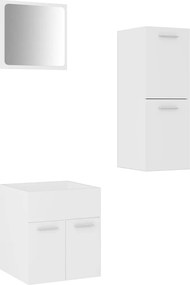 vidaXL Set mobilier de baie, alb, lemn prelucrat