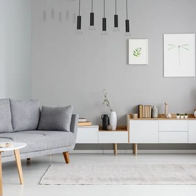 Lustră pe cablu DANTE 5xGU10/25W/230V neagră/crom lucios