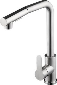 Baterie bucătărie cu duș extractabil - 282 oțel inoxidabil Satinat P14A