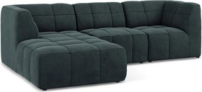 Colțar albastru cu tapițerie din catifea (cu colț pe partea stângă/cu șezlong) Aloha – Makamii