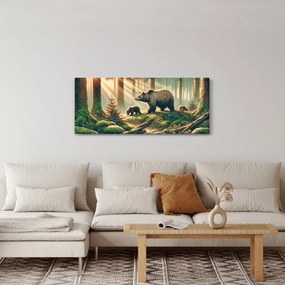 Tablou - Urși în pădure (120x50 cm)