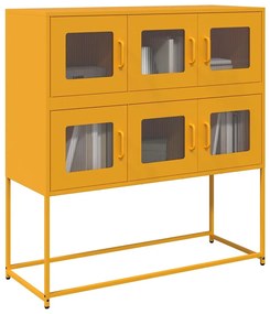 vidaXL Dulap, galben muștar, 100,5x39x107 cm, oțel laminat la rece