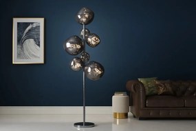 Lampa de podea moderna cu 7 globuri sticla fumurie LIQUID DIAMOND A-46024 VC