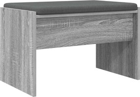 vidaXL Bancă pentru hol cu pernă Gri Sonoma 63 x 38 x 40 cm