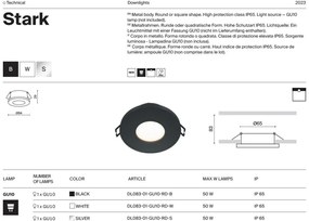Spot incastrabil design tehnic IP65 Stark negru 8,4cm