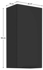 Dulap de bucătărie superior Sobera 45 G 90 1F (negru). 1097009