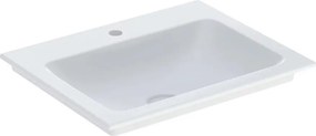 Lavoar pe mobilier Geberit One Slim 60 cm alb lucios KeraTect cu orificiu baterie