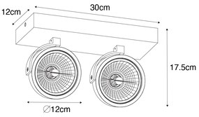 Proiector de design gri reglabil cu 2 lumini - Go