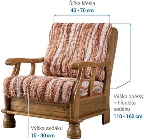 Gaico Huse bielastice OCEANO NOU cărămizii fotoliu cu manere de lemn (l. 40 - 70 cm)