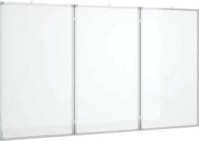 vidaXL Tablă magnetică pliabilă, alb, 150x80x1,7 cm, aluminiu