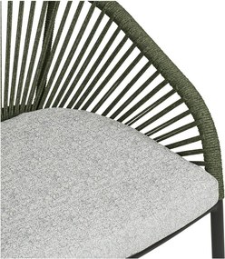 Scaun de grădină verde din metal/capitonat Novella – House Nordic