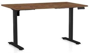 Masă înălțime reglabilă OfficeTech B, 120 x 80 cm, picioare negre, stejar silverjack