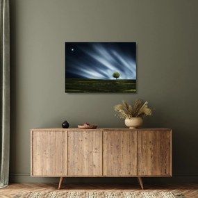 Tablou pe sticlă - Aurora boreală (70x50 cm)