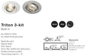 Set de 3 spoturi incastrabile Triton alb 54540101 NL