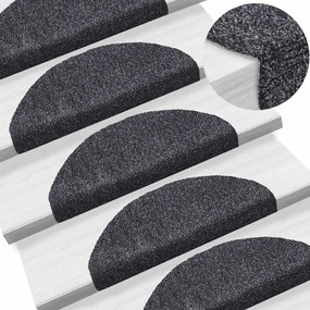 vidaXL Covorașe autoadezive pentru scări, 10 buc., 65x21x4 cm, gri închis, semirotunde, mari