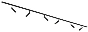 Sistem modern de iluminat pe șine cu 6 spoturi negre monofazate - Slimline Uzzy