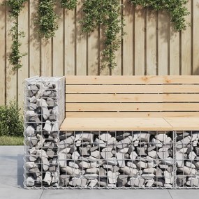 834380 vidaXL Bancă de grădină design gabion, 92x71x65,5cm, lemn masiv de pin