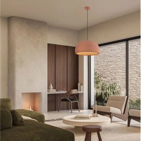 Lustra suspendata cu textura granulata Davo 50cm, rosu caramiziu