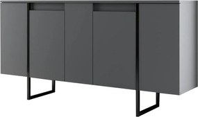 Comoda LUXE, gri antracit/negru, PAL melaminat, 160x35x80 cm