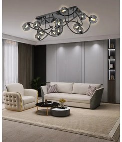 Lustră LED aplicată NANCY Wofi 9014-1205 12xG9/3,5W/230V negru/crom