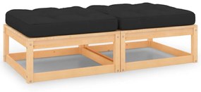 vidaXL Taburete de grădină cu perne, 2 buc., lemn masiv de pin