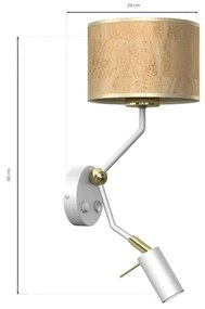 Lampă de perete CORK 1xE27/40W/230V + 1xGU10/MR11/7W