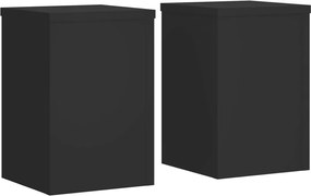 vidaXL Suporturi de plante, 2 buc., negru, 25x25x35 cm, lemn prelucrat