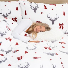 Lenjerie de pat din microflanel 4Home Stag & Bows, 160 x 200 cm, 70 x 80 cm
