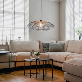 Lampă suspendată de design neagră 60 cm - Pua