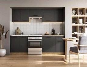 Set bucatarie DARIA, gri antracit/stejar craft, 240 cm
