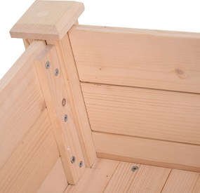 Outsunny Jardinieră ridicată din lemn, Pat de grădină pe picioare ridicat, Orificii de drenaj, Material nețesut, 86x46x76 lemn natural | Aosom Romania
