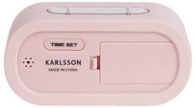 Ceas cauciucat cu alarmă Karlsson Gummy, roz deschis